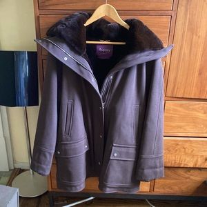 Asprey mink fur lined coat in brown